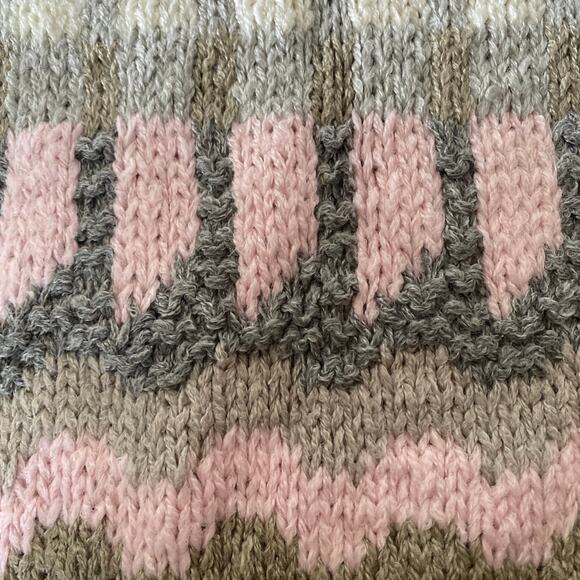 VINTAGE JAMIE SCOTT hand knit round neck vest pink gray purple size Large - Picture 5 of 7